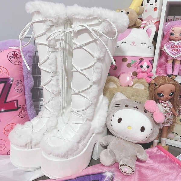 Snowbunny Fur Platform Boots