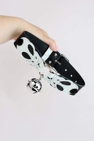 Made to order! Leather collar with rabbit, collar for humans, collar for furries