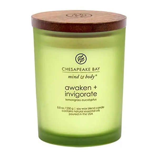 
                            Chesapeake Bay Candle PT40886 Scented Candle, Awaken + Invigorate (Lemongrass Eucalyptus), Medium , Green
                        