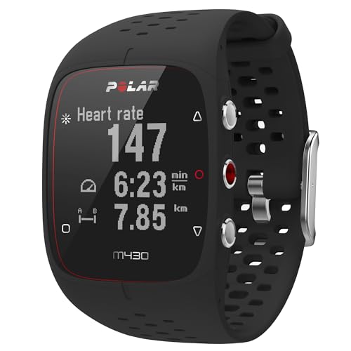 Polar M430 – Exklusiv bei Amazon – GPS-Sportuhr zum Laufen – Herzfrequenz-Tracker am Handgelenk, Aktivitäts- und Schlaf-Tracking rund um die Uhr, Vibrationsalarme, Größe M, Bluetooth - Schwarz - M - Single