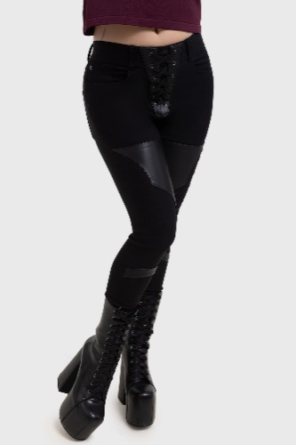 Vesper Veil Trousers | S / Black / 72% Viscose 24% Polyamide 4% Elastane