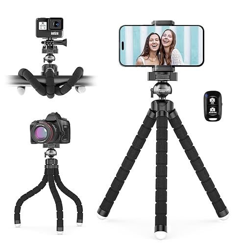 UBeesize Phone Tripod, Premium Flexible Phone Tripod with Remote and Phone Mount, Mini Tripod Stand for Camera, GoPro - Tripod S