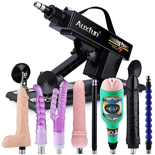 Hismith Adjustable Sex Machine, 3XLR Connector Love Machine Male and Female Masturbation Thrusting Fucking Machine Pumping Gun with 8 Attachments