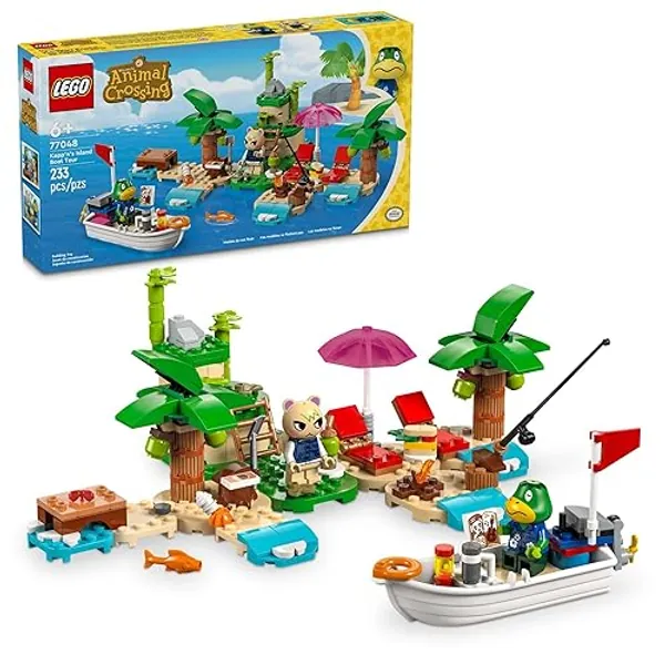 LEGO Animal Crossing Kapp’n’s Island Boat Tour, Buildable Video Game Toy for Kids, Includes 2 Minifigures from The Series Marshal and Kapp'n, Animal Crossing Toy for 6 Year Old Boys and Girls, 77048 - Multicolor