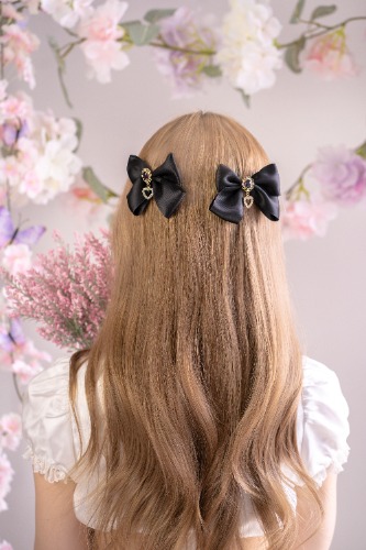 Chibi Magica Bows (black) LAST ONE! - 2 Bow Bundle (black + black)