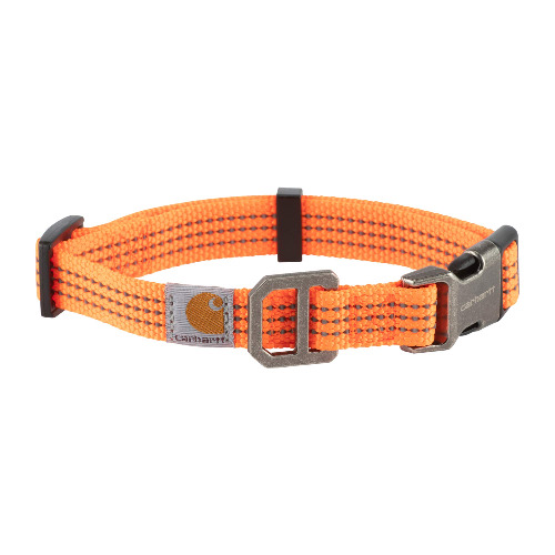 Carhartt Dog Collar Hunter Orange/Brushed Nickel Medium - Hunter Orange/Brushed Nickel - Medium