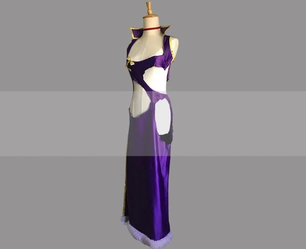 Ripped Boa Purple Dress Cosplay