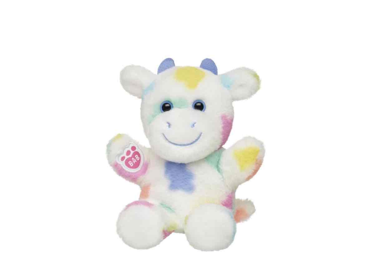 Build-A-Bear Mini Beans Colorful Splatter Cow Stuffed Animal