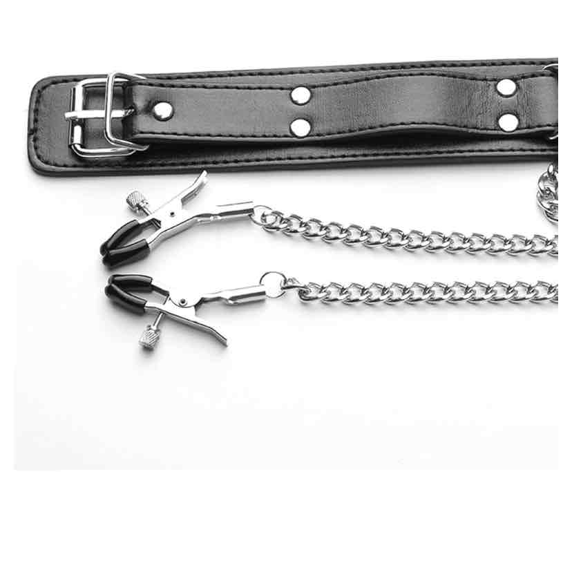 BDSMYEE Einstellbar Nippelklemmen Halskette mit Busenkette + 4 stk Magnetische Nippelklemmen,Extra Stark Brust Stimulation Sexspielzeug Set,Klitoris Klemmen Vaginal Clip Einstellbar Nippelclip