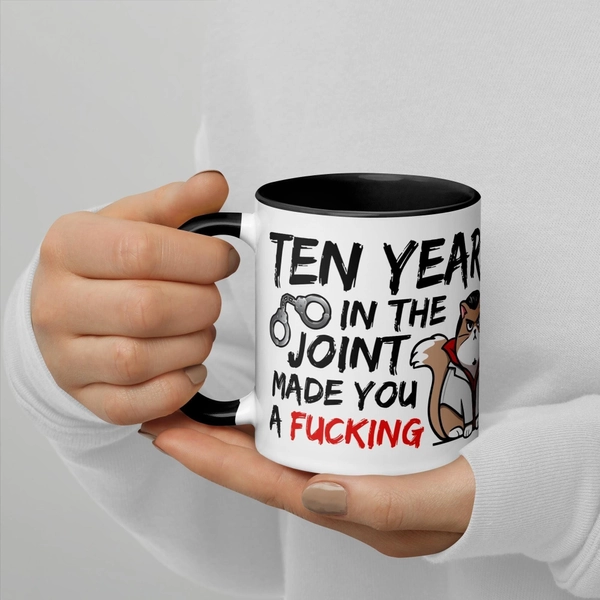 Ten years in the joint... Mug with Color Inside (11 oz)