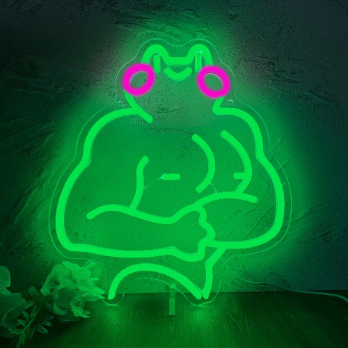 Frog with an Attitude Neon sign, Funny Frog Neon Light, Led Neon Sign for Wall Decor, Cowboy Man Cave Decor, USB Lamp for Bedroom Living Room Game Room Man Cave Party Bar Wedding Christmas Birthday Gift(11.8*13.3in)