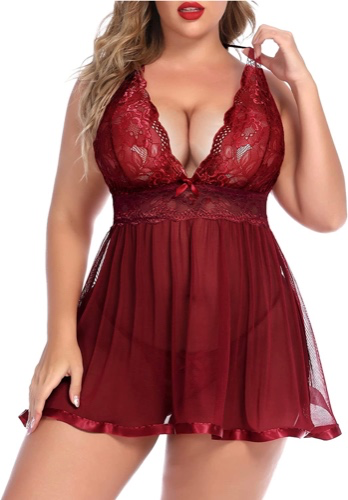 Avidlove Women Babydoll Lingerie Sheer Lace Chemise Mesh Sleepwear at Amazon Women’s Clothing store