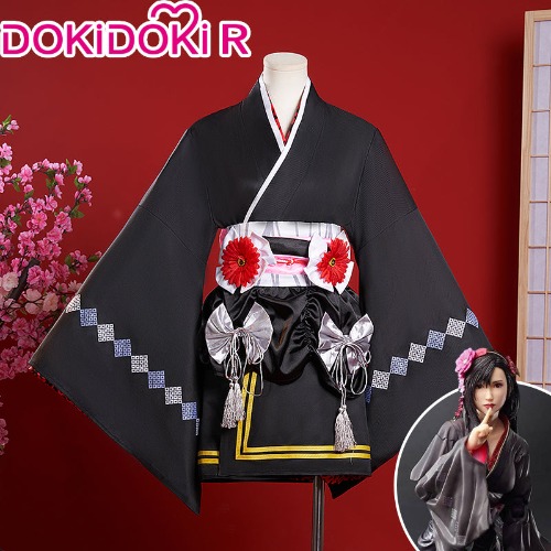 【Size S-3XL】DokiDoki-R Final Fantasy VII Tifa Lockhart Costume Women Kimono | L