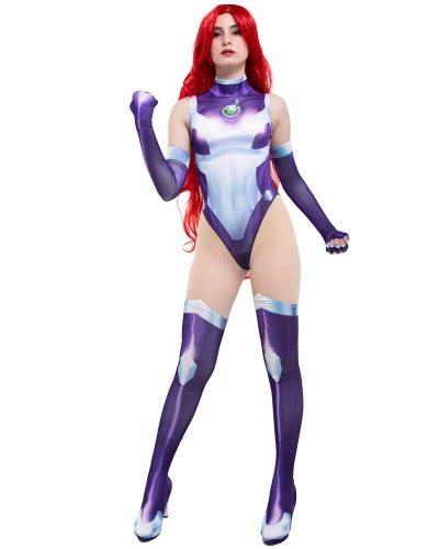 Cosplay.fm Women's Super Speed Cosplay 3D Printed Bodysuit Costume - Medium Purple