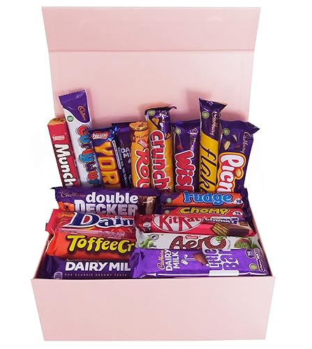 Mega Chocolate Gift Box - Selection of Delicious Chocolates in an Beautiful Pink Gift Box | Excellent Chocolate Gift for Women's Birthday, Chocolate Hamper for Women