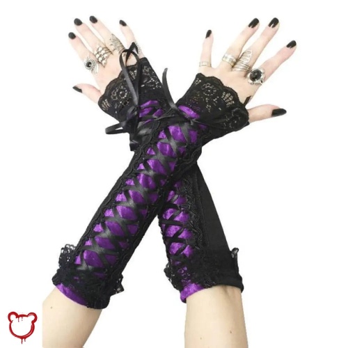 Gothic Arm Sleeves - Purple / M