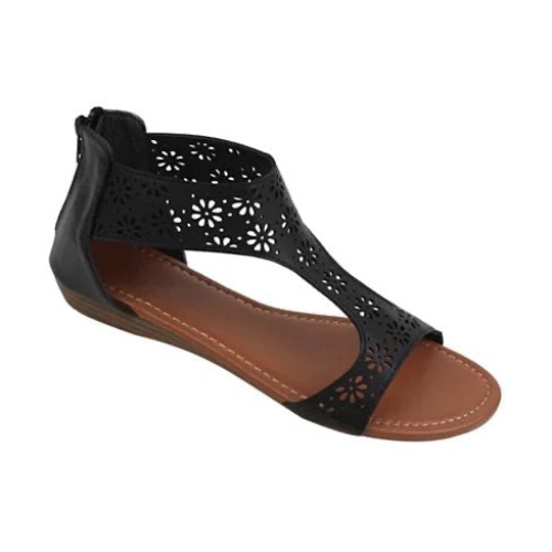 Crazy Daisies Summer Sandals - Black / 6