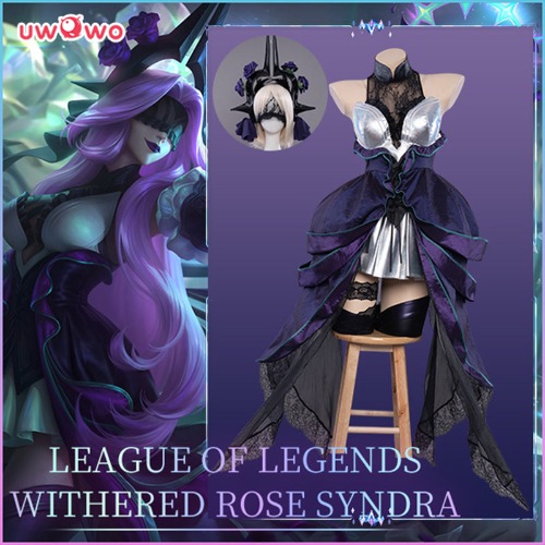 【In Stock】Uwowo Game League of Legends Withered Rose Syndra Cosplay Plus Size Costume - 【In Stock】Set B(Bustle)