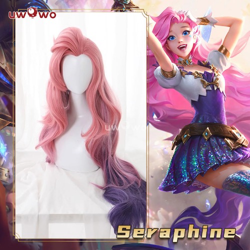 【Pre-sale】Uwowo Game LOL League of Legends Singer Seraphine Cosplay Wig Pink Long Hair | Default Title