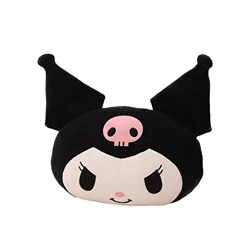CMCT Kuromi Plush Pillow Soft Sanrio Anime Plush Toy Comfortable Cartoon Cushion Appease Doll for Kids Room Decor 45x40cm Black - Black - 45x40cm