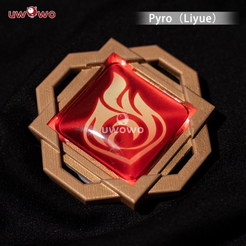 Uwowo Game Genshin Impact Visions Mondstadt/Liyue/Inazuma/Sumeru "Eye of God" Led Cosplay Props | L / 【In Stock】Liyue / Pyro
