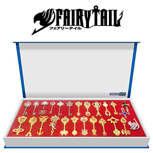 25Pcs Fairy Tail Lucy Heart Key Chain Celestial Spirit Gate Pendant Set Keychains