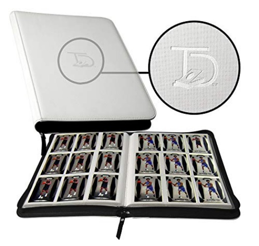 TopDeck 500 Card Ringless Zip Binder Pro - 9-Pocket Pages Side Load Sleeve TCG Storage Portfolio, Compatible with Pokemon, Yu-Gi-Oh, One Piece, MTG, Comic Trading Collectible Cards - White - White