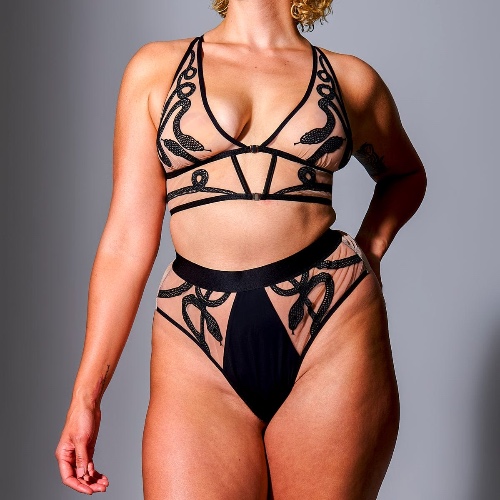 Medusa Bralette - Biscotti | Black/Biscotti / M