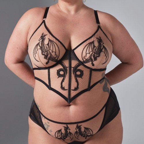 Dracona Bodice - Black/Butterscotch | Black/Butterscotch / M