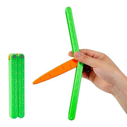 ZABEES Carrot knife butterfly knife decompression toy Butterfly Knife Practice Prop (Big)