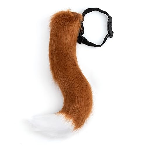 DRESHOW Fox Fur Tail Cosplay Costume Party Super Huge Fluffy Tail for Women - Fluffy Tail: Brown＆white
