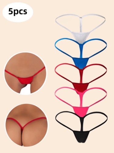 5pcs Sexy Milk Silk Low-Waist T-Back Women's Thongs, Comfortable And Seductive Lingerie