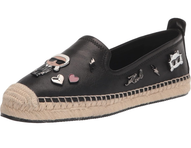Karl Lagerfeld Womens Michaela Slip on Embellished Flat Espadrille : Amazon.com.au: Clothing, Shoes & Accessories