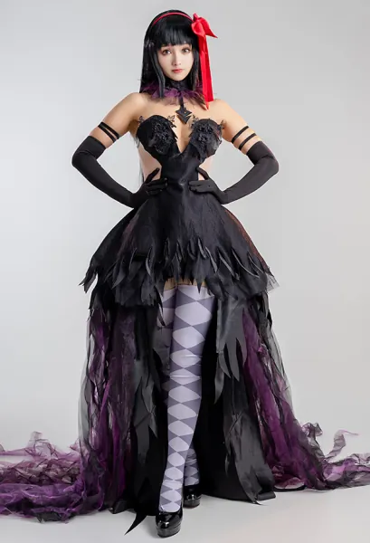 Puella Magi Madoka Magica Devil Homura Akemi Cosplay Costume Luxury Dress Set