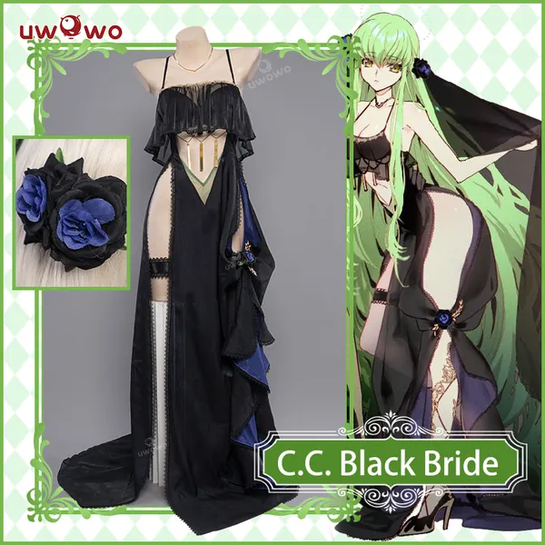 Uwowo C.C. Black Bride Wedding Dress Cosplay