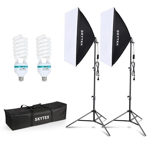 Skytex Softbox Lighting Kit 2Pack, 20x28in Soft Box | 135W 5500K E27 Bulb Continuous Photography Lighting, Photo Studio Lights Equipment for Camera Shooting, Video Recording - 2softbox