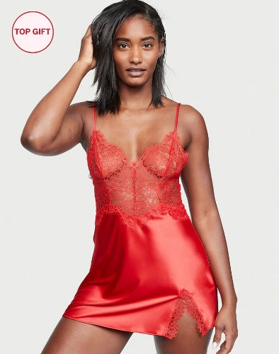 Negligé aus Spitze mit tiefem Ausschnitt – Victoria's Secret – VS