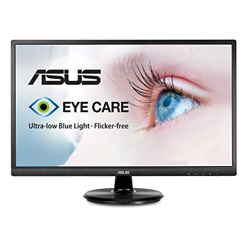ASUS VA249HE 23.8” Full HD 1080p HDMI VGA Eye Care Monitor with 178° Wide Viewing Angle - 23.8" FHD HDMI D-Sub
