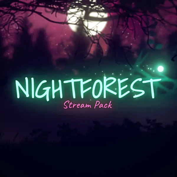 Night Forest Animated Stream Overlays Package