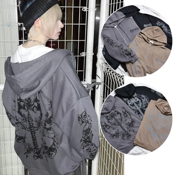 【6/27 完売サイズ再入荷！】新作★ROSE SKULL ZIPパーカー | VOLCAN&APHRODITE 