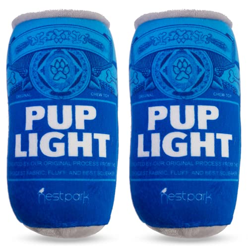 Nestpark Pup Light and Pups Blue Rubbin - Funny Dog Toys - Plush Squeaky Dog Toys for Medium, Small and Large - Cute Dog Gifts for Dog Birthday - Cool Stuffed Parody Dog Toys (2 Pack) (Pup Light) - Pup Light
