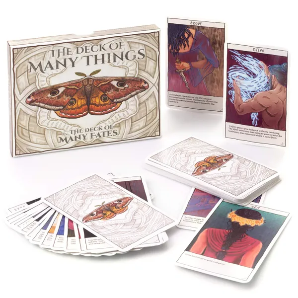 The Deck of Many Things & The Deck of Many Fates - 49 Hand-Illustrated Colorful Fantasy Tabletop Role Playing Game RPG Storytelling Tarot Card Dungeon Master Accessories - 