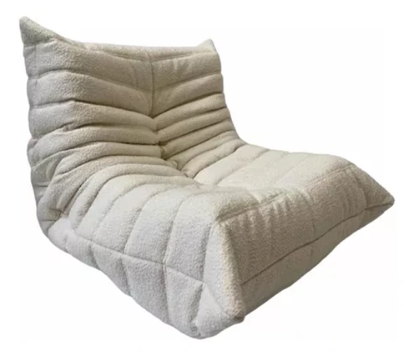Puff Poltrona Togo Europeu Lançamento Lindo Em Bouclé