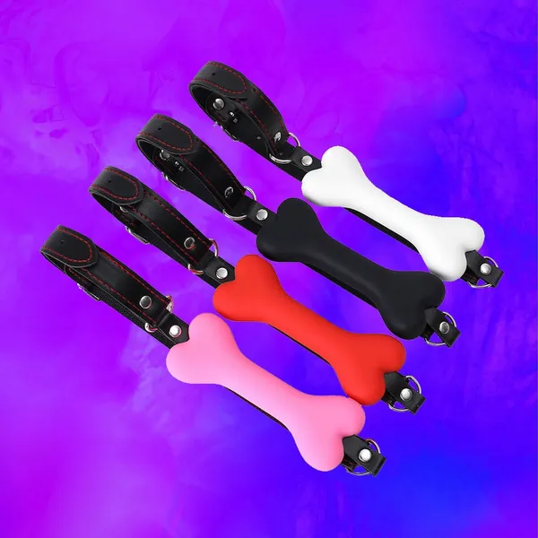 Silicone dog bone gag Open Mouth Adult Sex Toy Halloween Costume Mouth Plug SM Game for Lover Couple