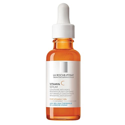 La Roche-Posay Pure 10% Vitamin C Serum For Face With Hyaluronic Acid & Salicylic Acid, Hydrating & Brightening Serum, Boost Radiance & Reduce Wrinkles, Paraben Free, Stocking Stuffers
