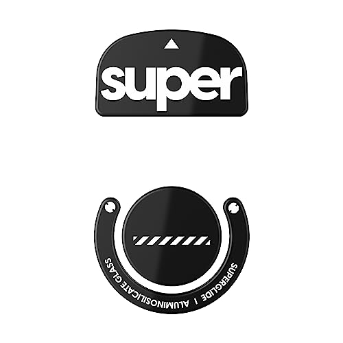 Superglide2 - New Controllable Speed Textured Surface Smoothest Mouse Feet/Skates Made with Ultra Strong Glass Smooth and Durable Sole for Logitech G Pro X Superlight1 [Black] - Superglide 2 - Black