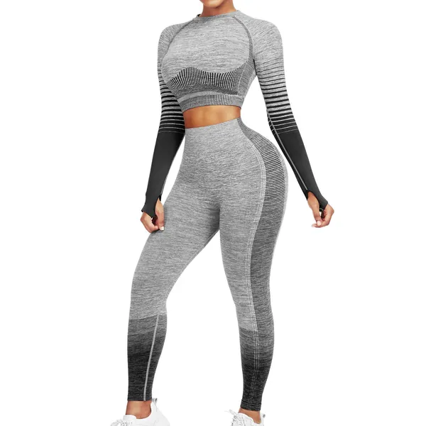 JOYMODE Workout Sets for Women 2 Piece High Waist Seamless Leggings and Crop Top Yoga Outfit