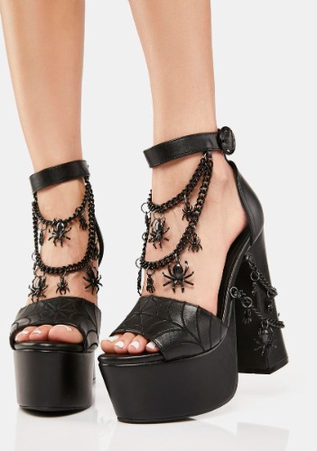 Creepy Crawler Platform Heels | BLACK / US 8