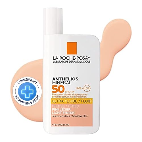 La Roche-Posay Anthelios Face Sunscreen & BUNDLE, Broad Spectrum UVA-UVB Sun Protection for all Skin Types, Lightweight, Non-Greasy Texture, Non-Comedogenic, Water Resistant, Fragrance Free - MINERAL TINTED, SPF 50