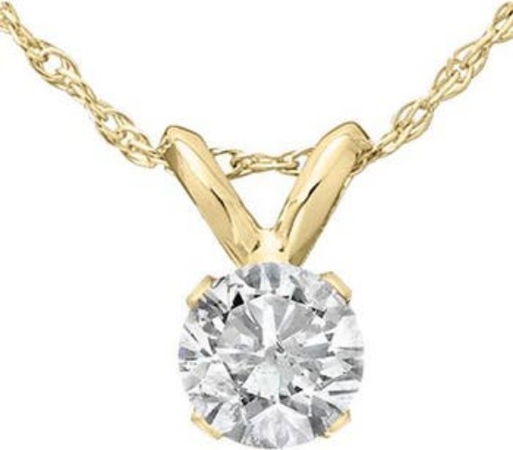 3/4ct Diamond Round Solitaire Necklace 14K Gold Pendant Lab Grown